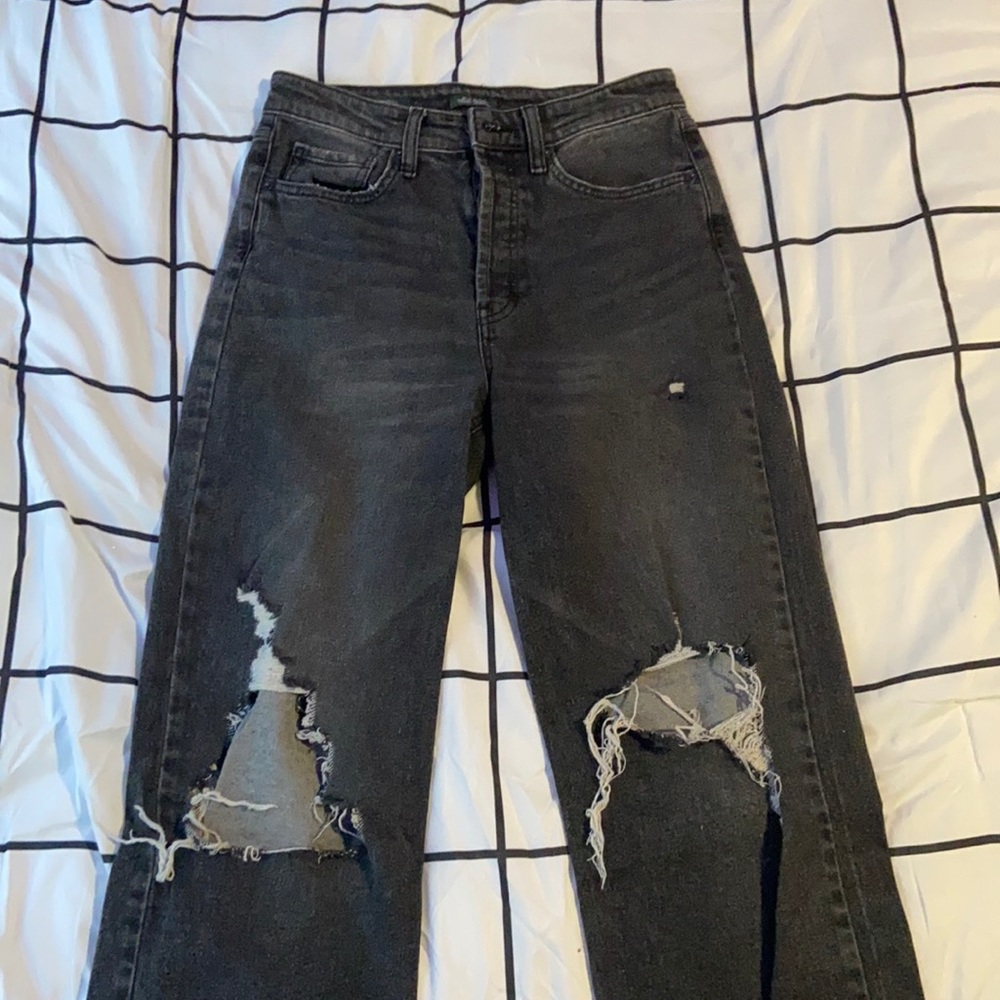 black ripped jeans